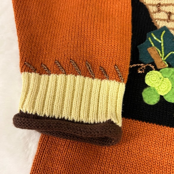 STORYBOOK KNITS Vintage Thanksgiving Blessing Sweater Button-down size large - Picture 8 of 9